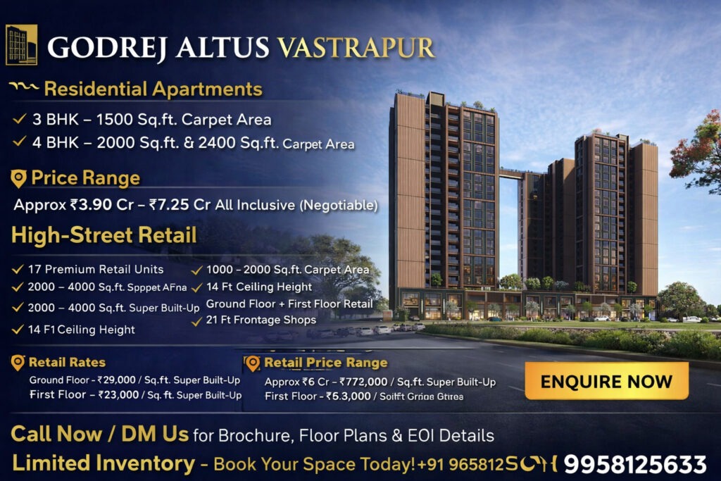 Godrej altus vastrapur premium residential and retail spaces